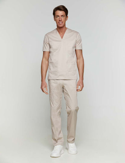 Velilla Unisex Ιατρική Μπλούζα Μπεζ