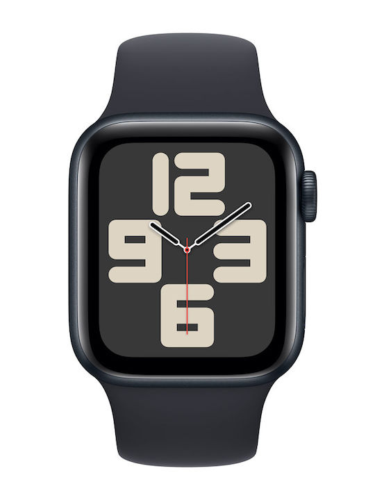 Apple Watch SE 2023 Cellular Aluminium 40mm Αδιάβροχο με Παλμογράφο (Midnight με Midnight Sport Band (M/L))