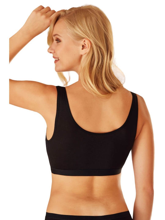 Berrak Women's Bra without Padding Black