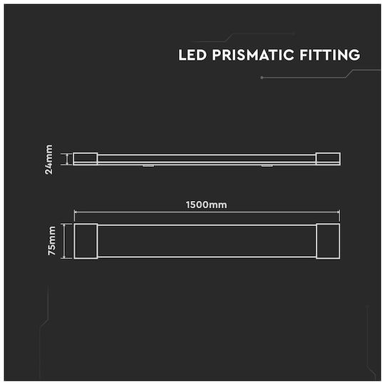 V-TAC Commercial Linear LED Wall Light 50W Cold White IP20 150cm