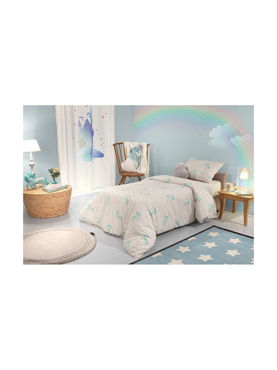 Saint Clair Kinderbettlaken Set Mit Gummizug Aqua 100x200cm