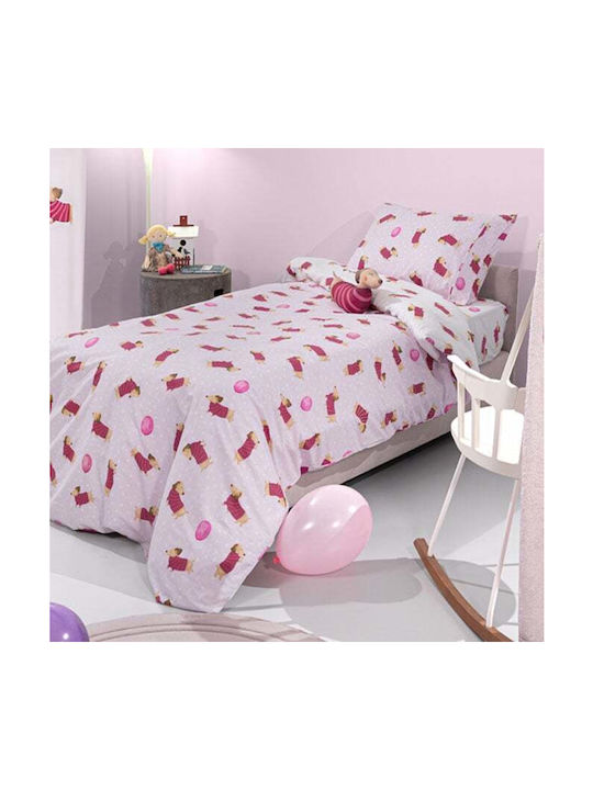 Saint Clair Sheet Set Single with Elastic Band Cotton Pet Fuchsia 100x200cm 3pcs