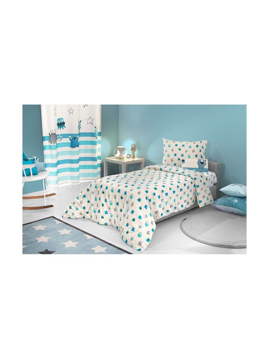 Saint Clair Sheet Set Single Fitted Cotton Blue