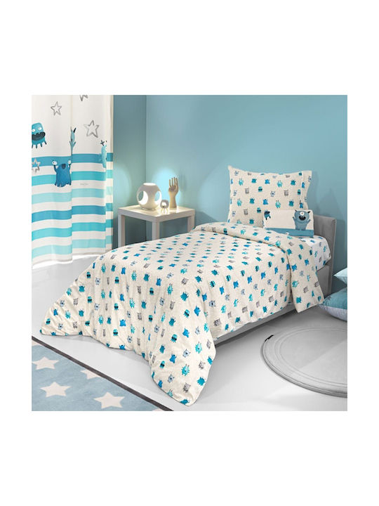 Saint Clair Sheet Set Single with Elastic Band Cotton Blue 100x200cm 3pcs