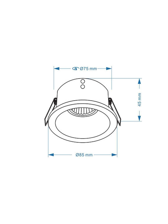 123led Στρογγυλό Χωνευτό Σποτ με Ντουί GU10 Λευκό