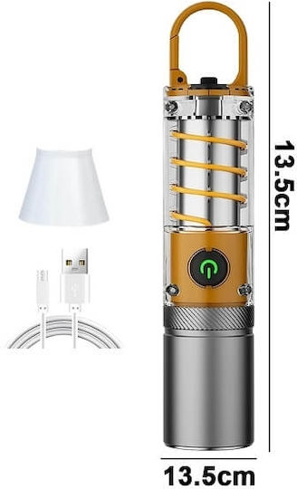 Andowl Wiederaufladbar Taschenlampe LED Silber