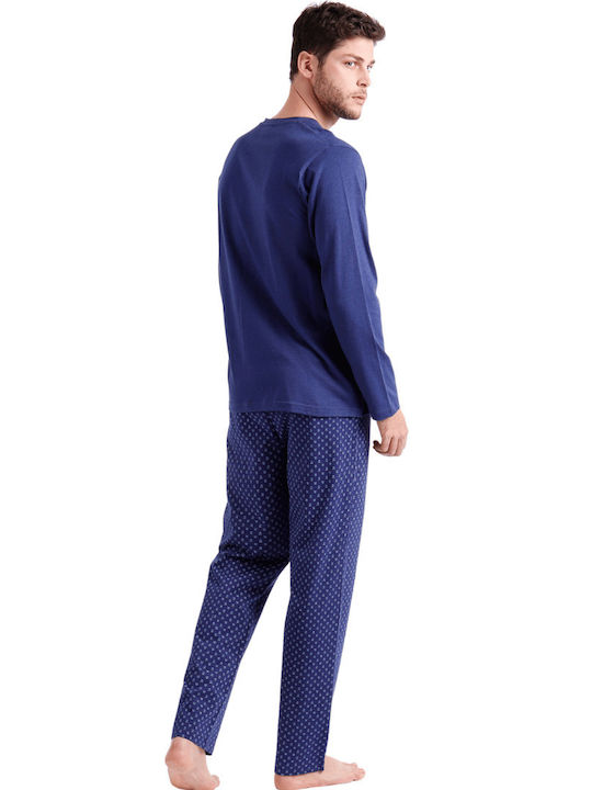 Admas Men's Winter Pajama Blouse Blue