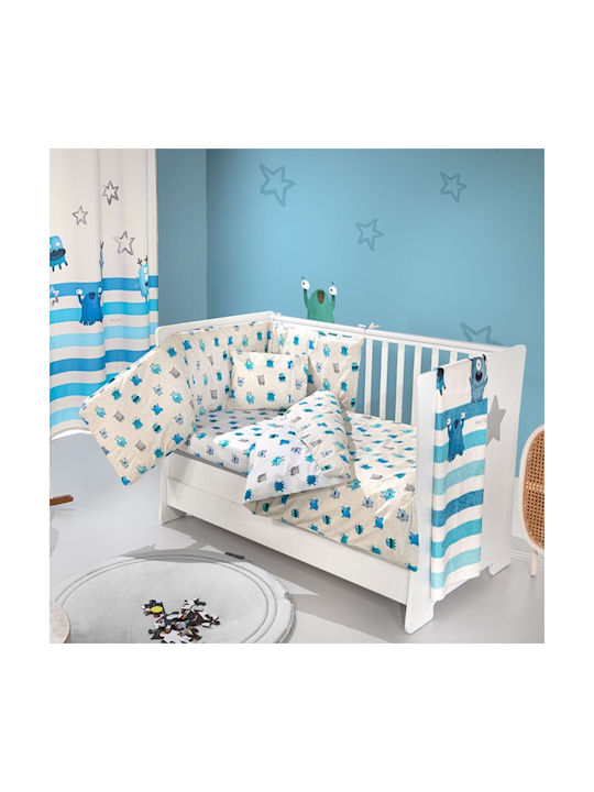 Saint Clair Baby Sheets Set Crib Cotton Blue 115x170cm 3pcs