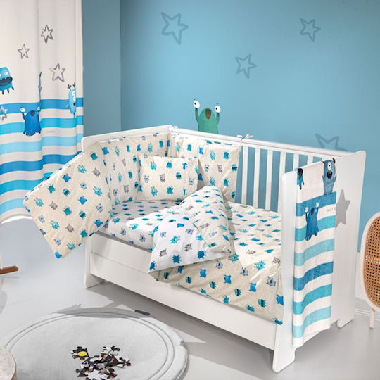 Saint Clair Baby Sheets Set Crib Cotton Blue 115x170cm 3pcs