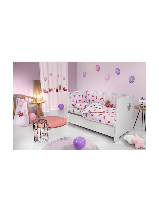 Saint Clair Baby Sheets Set Crib Cotton Fuchsia 115x170cm 3pcs