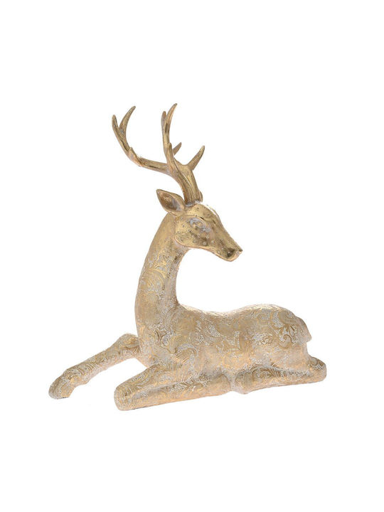 Iliadis Christmas Plastic Figure Deer Gold Height 41cm