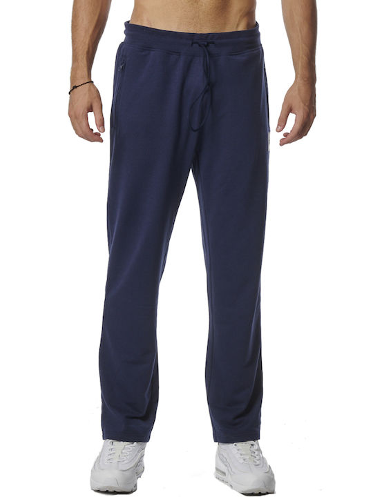 Body Action Men's Sweatpants with Rubber Blue