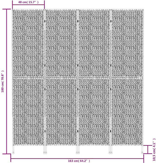 vidaXL Decorative Room Divider made of Rattan 163x180cm