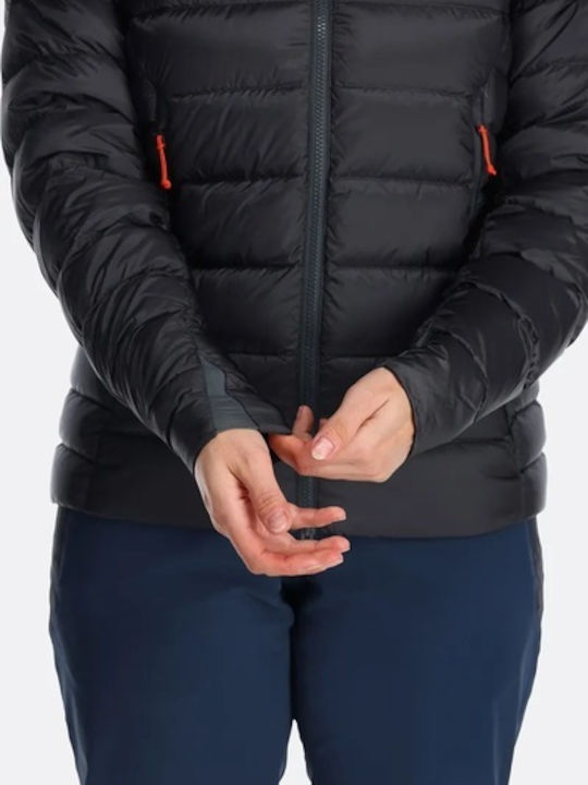 Rab Kurz Damen Puffer Jacke für Winter Schwarz