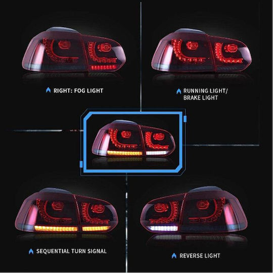 Vland Πίσω Φανάρια Led για Volkswagen Golf 08-12 4τμχ