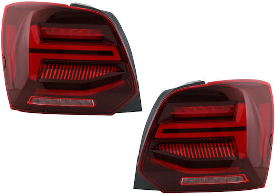 Vland Taillights Led for Volkswagen Polo 6R Led Bar Dynamic Red/Crystal VLand 09-14 2pcs