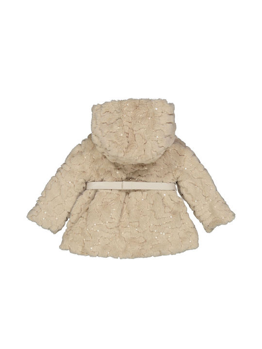 Birba Trybeyond Girls Fur Coat Beige with Ηood