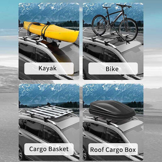 Auto Gs 120cm. for Cars with Factory Bars (with Roof Rack Legs and Lock) Silver