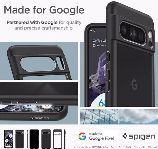 Spigen Ultra Hybrid Задна корица Пластмаса 2мм Черен (Google Pixel 8 Pro)