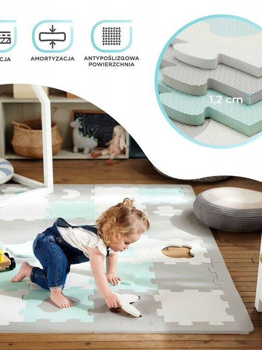 Kinderkraft Kids Floor Puzzle Luno Mint 30 Pieces