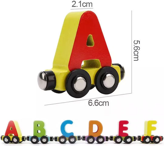 Fiko Magnetic Train With Letters Set with Train made of Wood for 3+ years+ Years