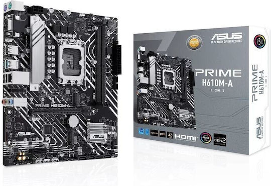 Asus Prime H610M-A-CSM Motherboard Micro ATX with Intel 1700 Socket
