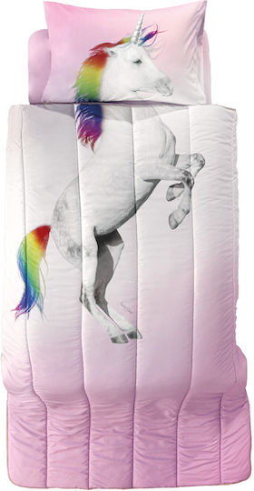 Saint Clair Kids Duvet Set Single with Pillowcase Ceros Suede Pink 160x220cm Saint Clair Kids Duvet Set Single with Pillowcase Ceros Suede Pink 160x220cm