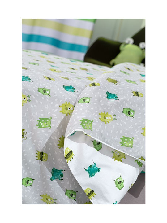 Saint Clair Set Kinderbettbezug Einzel mit Kissenbezug Baumwolle Blue 160x220cm