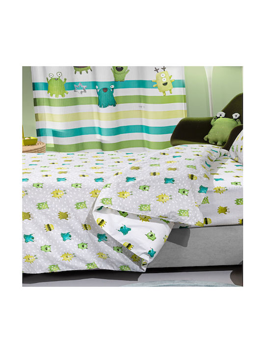 Saint Clair Set Kinderbettbezug Einzel mit Kissenbezug Baumwolle Blue 160x220cm