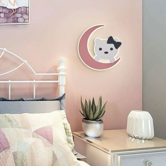 Atman Led Plastic Kids Wall Light Pink Kitty Atman Led Plastic Kids Wall Light Pink Kitty