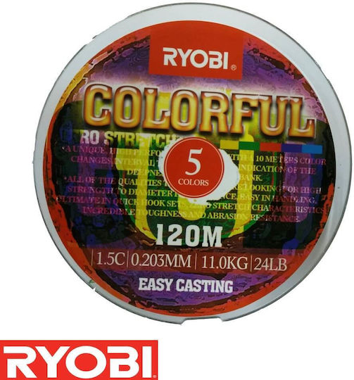 Ryobi Colorful x8 Braid Fishing Filament 120m / 0.187mm