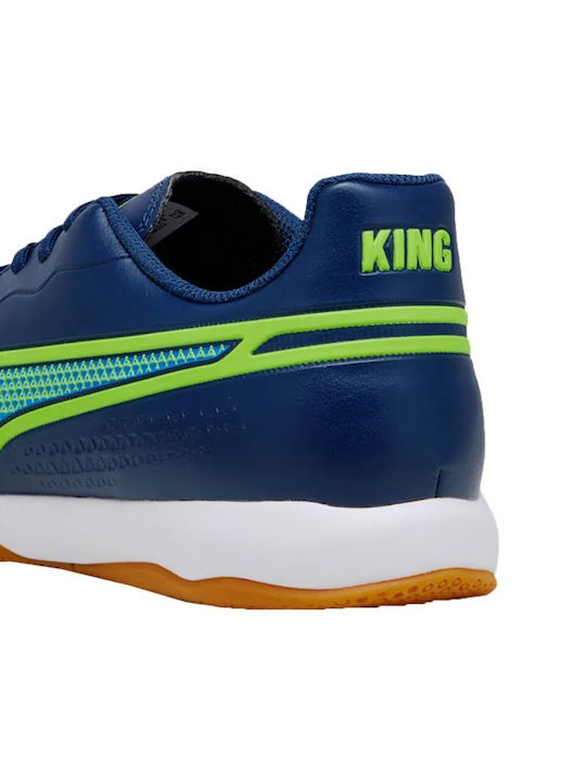 Puma King Match IT Niedrig Fußballschuhe Halle Blau