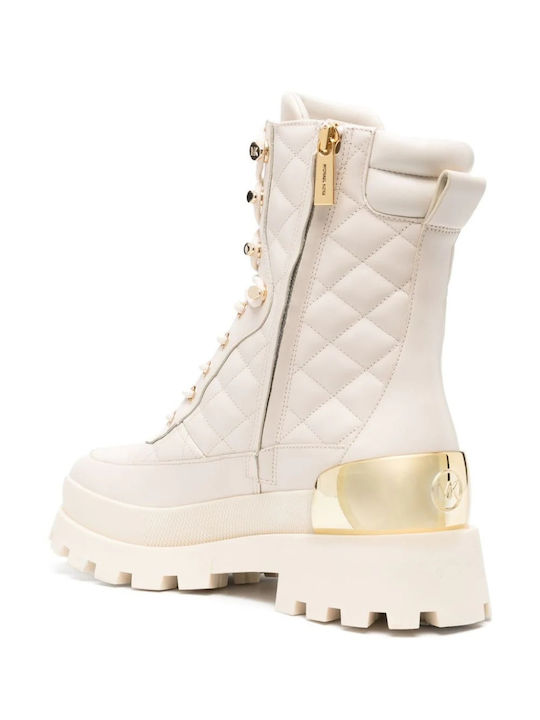 Bootie Ghete Dama Bocanci De Piele Bej