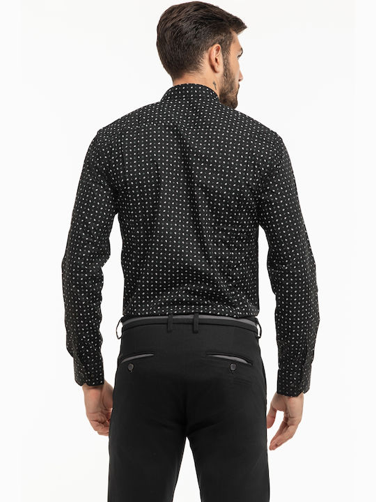 Dezign Men's Shirt Long Sleeve Cotton Black