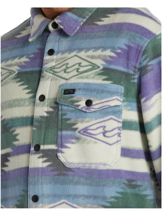 Furnace Long-sleeved Flannel Shirt Blue