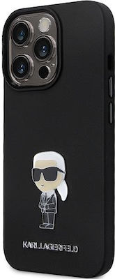 Karl Lagerfeld Ikonik Metal Pin Coperta din spate Silicon Negru (iPhone 13 Pro Max)