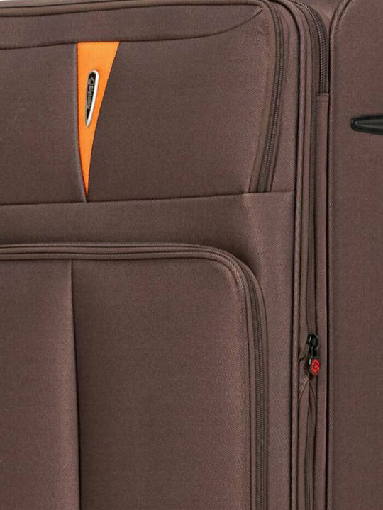 Diplomat Set Colecția Veneția Valize De Călătorie Din Material Textil Maro Cu Înălțime Maximă 71cm Cu 2 Roți Set 2 Bucăți