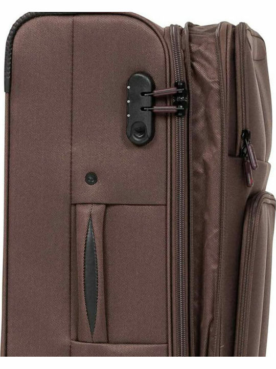 Diplomat Set Colecția Veneția Valize De Călătorie Din Material Textil Maro Cu Înălțime Maximă 71cm Cu 2 Roți Set 2 Bucăți