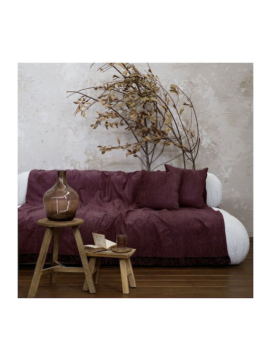 Nima Sofa Throws 2 Seater 2 Sides Matis 180x240cm Bordeaux