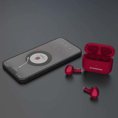 Riversong Air Mini Pro Earbud Bluetooth Handsfree Căști cu Carcasă de Încărcare Red Magenta