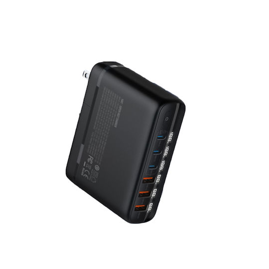 Ldnio Mobile Phone Charger Without Cable GaN With 3 USB-A Ports And 3 USB-C Ports 140W Power Delivery / Quick Charge 3.0 Black (A6140)