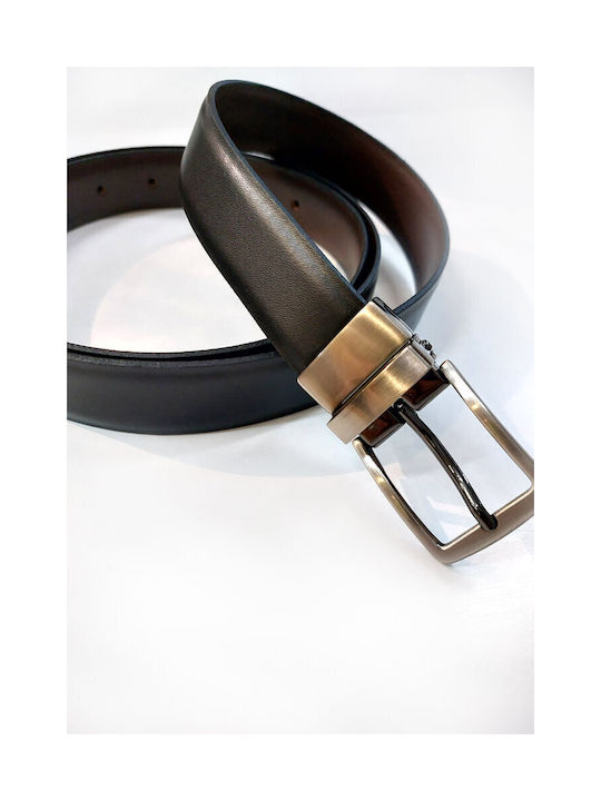 Cozy Men's Leather Double Sided Belt Black