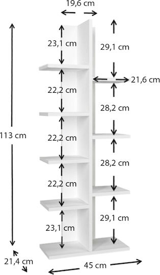 Bibliothek Tree Weiß 45x21.4x113cm