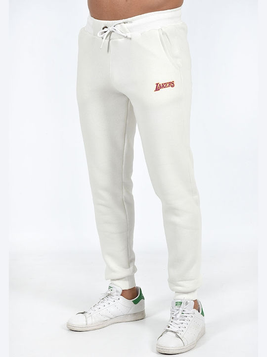 Pantaloni de trening cu Elastic Alb