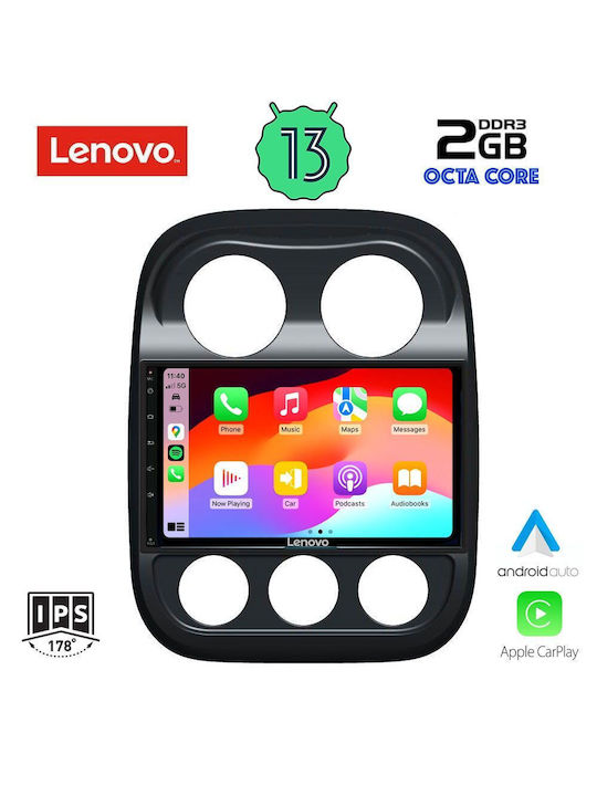 Lenovo Ηχοσύστημα Αυτοκινήτου για Jeep Compass 2007-2016 (Bluetooth/USB/WiFi/GPS/Apple-Carplay/Android-Auto) με Οθόνη Αφής 10"