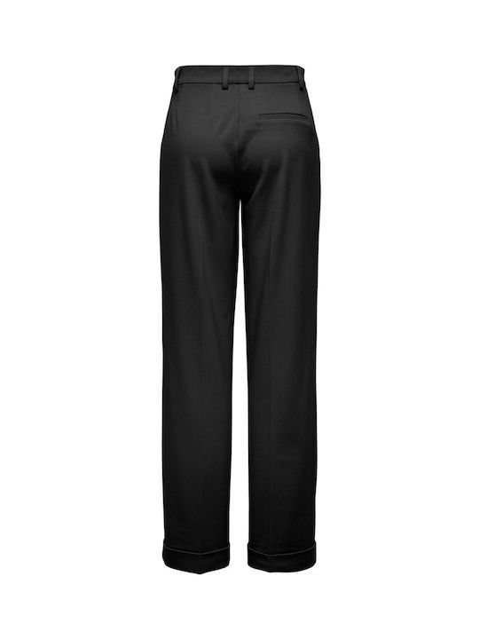 Only Women's Fabric Trousers in Regular Fit Black
