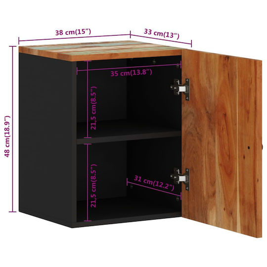 vidaXL Bathroom Cabinet L38xW33xH48cm Multicolour