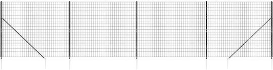 vidaXL Plasă de sârmă Galvanizat cu Îmbrăcăminte din PVC Module Gri 1.4x10m