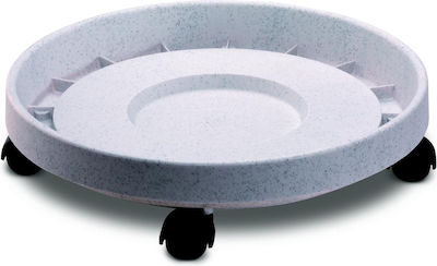 Plastona 111 Round Plate Pot Wheeled Gray 29x29cm