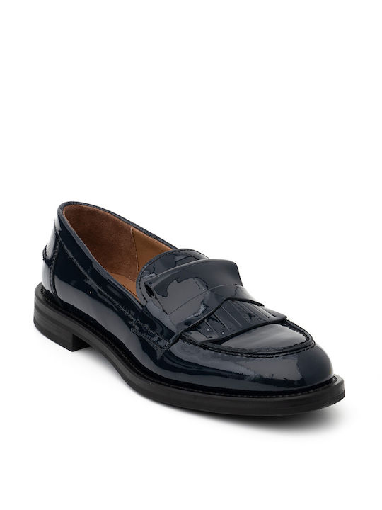 Frau Patent Leather Women's Moccasins in Navy Blue Color